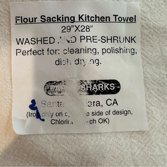 Paper Sharks Flour Sack Kitchen Towel Cats NWT - Picture 3 of 4